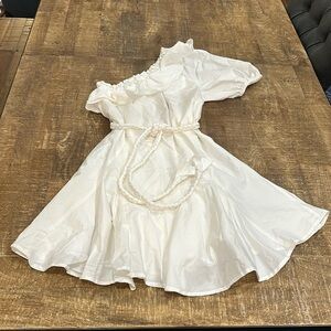 Target Rhode XXS WHITE one shoulder dress with belt